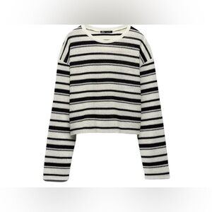 Zara EUC cropped striped sweater size large